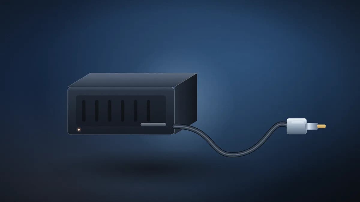 Laptop power adapter with cable and connector