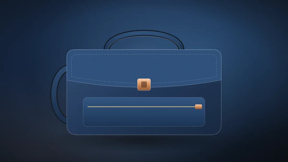 Professional laptop bag with handle and strap
